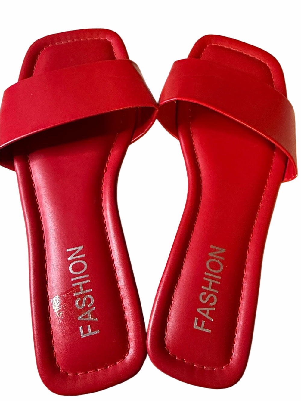 Fashion Red Slide Sandals | EUC | Sz 10-10.5 - Picture 3 of 5